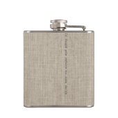 Persoonlijke Vaderdag Word Collage Burlap Heupfles (Achterkant)