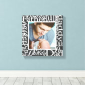 Persoonlijke Vaderdag Word Collage-foto Canvas Afdruk (Insitu (Houten vloer))