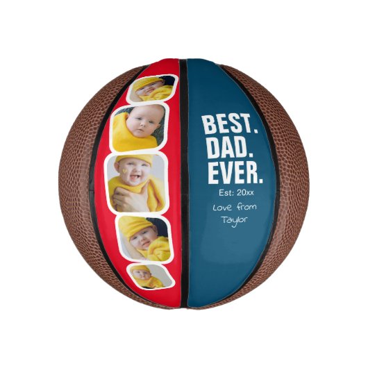 Persoonlijke vaders Dag Foto Gift Best Dad ever Basketbal (Verticaal)