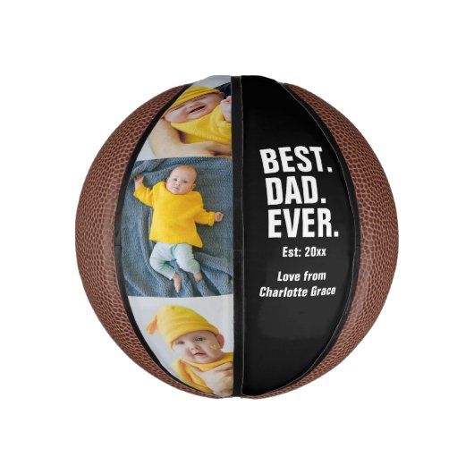 Persoonlijke vaders Dag Foto Gift Best Dad ever Basketbal (Verticaal)