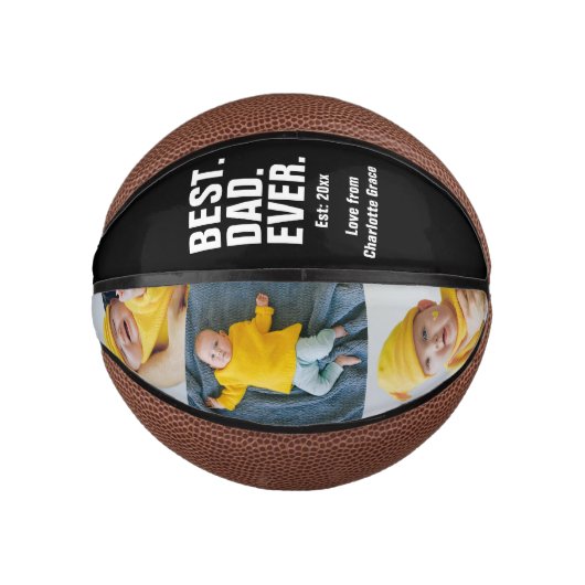 Persoonlijke vaders Dag Foto Gift Best Dad ever Basketbal (Voorkant)
