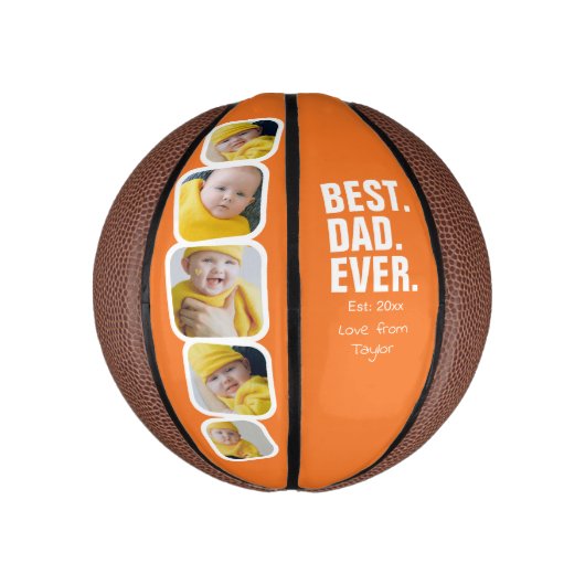 Persoonlijke vaders Dag Foto Gift Best Dad ever Basketbal (Verticaal)