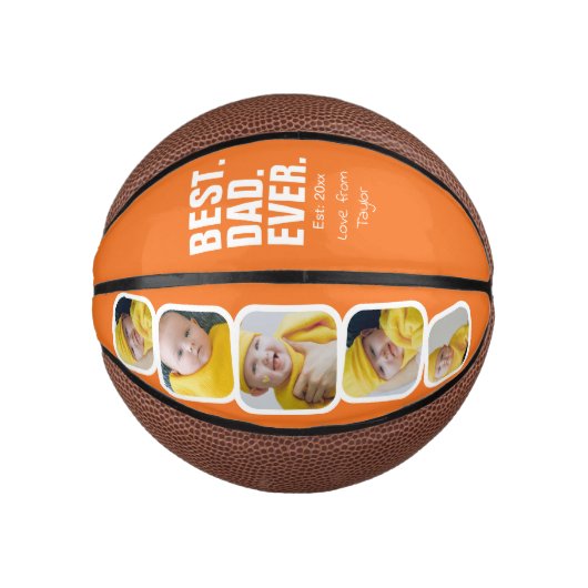 Persoonlijke vaders Dag Foto Gift Best Dad ever Basketbal (Voorkant)