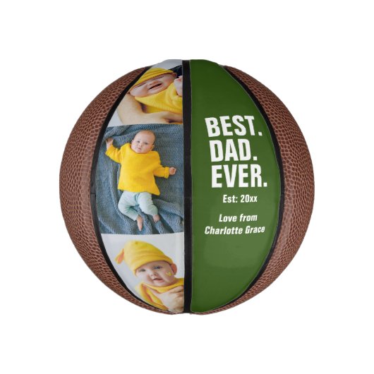 Persoonlijke vaders Dag Foto Gift Best Dad ever Basketbal (Verticaal)