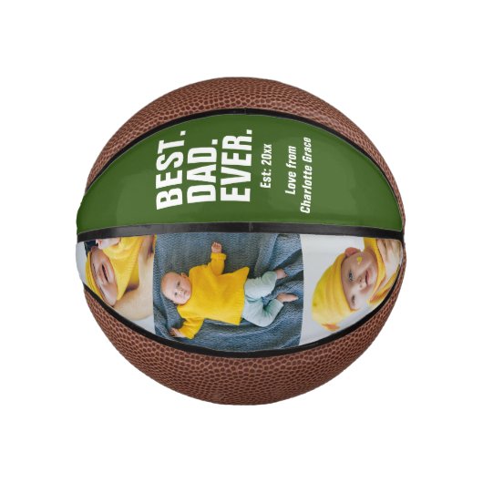 Persoonlijke vaders Dag Foto Gift Best Dad ever Basketbal (Voorkant)