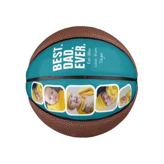 Persoonlijke vaders Dag Foto Gift Best Dad ever Basketbal (Voorkant)