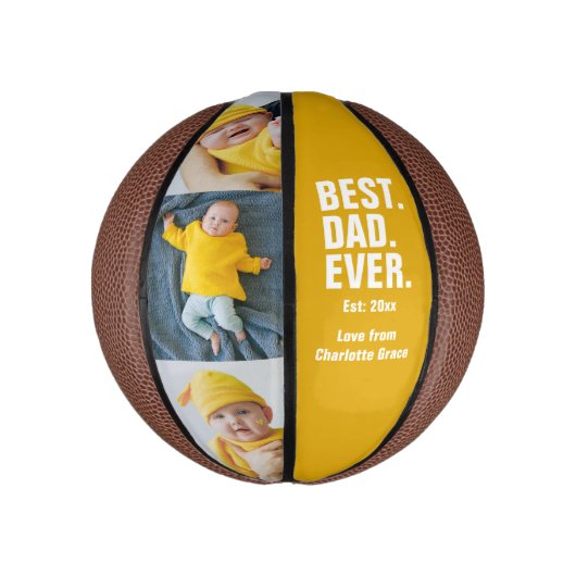 Persoonlijke vaders Dag Foto Gift Best Dad ever Basketbal (Verticaal)