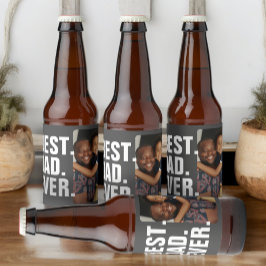 Persoonlijke vaders Dag Foto Gift Best Dad ever Bier Etiket
