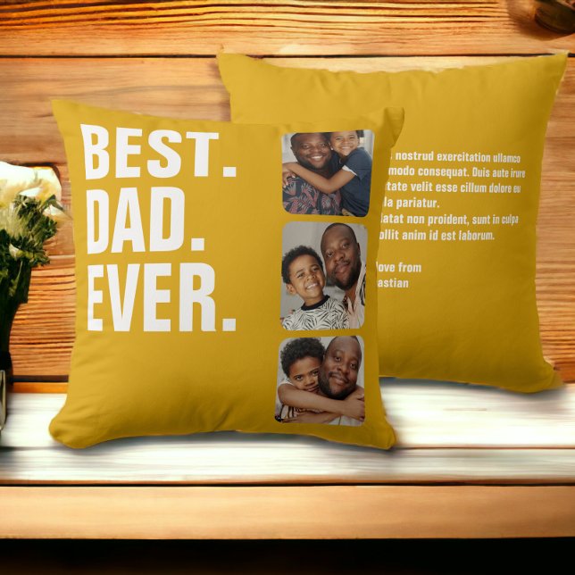 Persoonlijke vaders Dag Foto Gift Best Dad ever Kussen (Creator heeft geüpload)