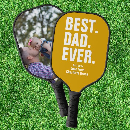 Persoonlijke vaders Dag Foto Gift Best Dad ever Pickleball Paddle