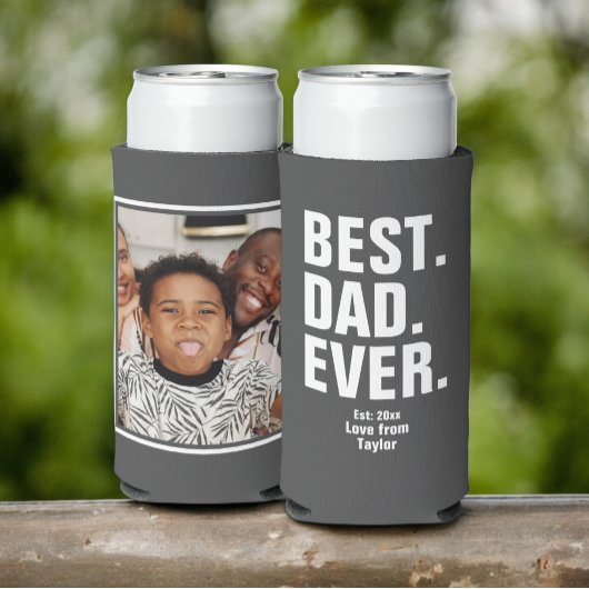Persoonlijke vaders Dag Foto Gift Best Dad ever Seltzer Blikjeskoeler