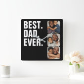 Persoonlijke vaders Dag Foto Gift Best Dad ever Vierkante Klok (Huis)
