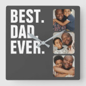 Persoonlijke vaders Dag Foto Gift Best Dad ever Vierkante Klok (Voorkant)