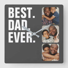 Persoonlijke vaders Dag Foto Gift Best Dad ever Vierkante Klok
