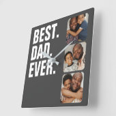 Persoonlijke vaders Dag Foto Gift Best Dad ever Vierkante Klok (Hoek)