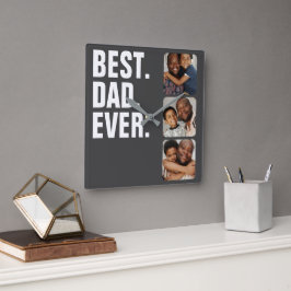 Persoonlijke vaders Dag Foto Gift Best Dad ever Vierkante Klok