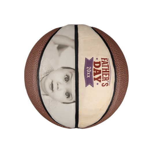 Persoonlijke vaders Dag Foto Gift Mini Basketbal (Verticaal)