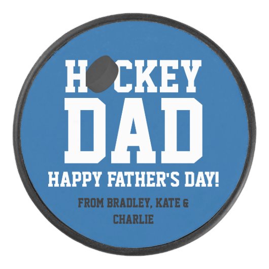 Persoonlijke vaders Dag Ice Hockey Puck (Voorkant)