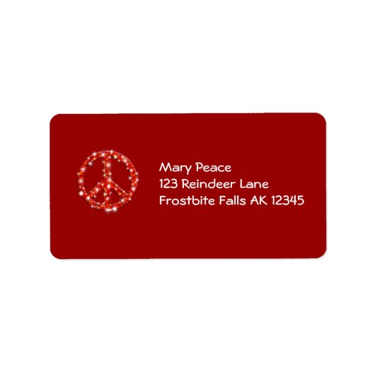 Persoonlijke vakantievredes-Adresetiketten Etiket (Voorkant)