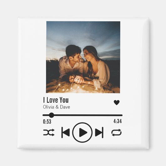 Persoonlijke Valentijn Foto Song Playlist Magneet (Voorkant)