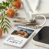 Persoonlijke Valentijn Foto Song Playlist Sleutelhanger (Voorkant Rechts)