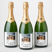 Persoonlijke Valentijn Foto Song Playlist Sparkling Wijnetiket (Flessen)