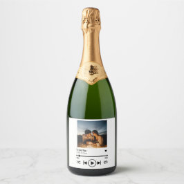 Persoonlijke Valentijn Foto Song Playlist Sparkling Wijnetiket