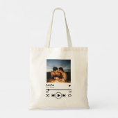 Persoonlijke Valentijn Foto Song Playlist Tote Bag (Achterkant)