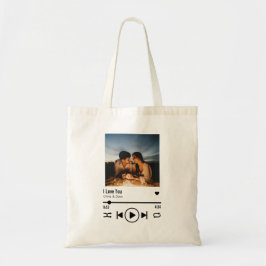 Persoonlijke Valentijn Foto Song Playlist Tote Bag