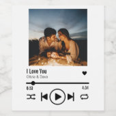 Persoonlijke Valentijn Foto Song Playlist Wijn Etiket (Enkel label)