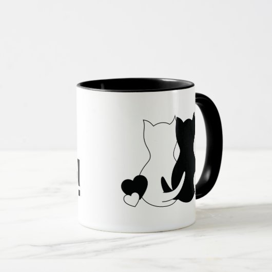 Persoonlijke Valentijn Mok, kat Kittens Heart Mok (Voorkant rechts)