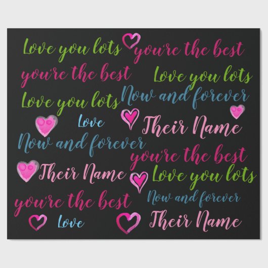 Persoonlijke VALENTIJN - Woorden van Liefde TEKST Cadeaupapier (Vlak)