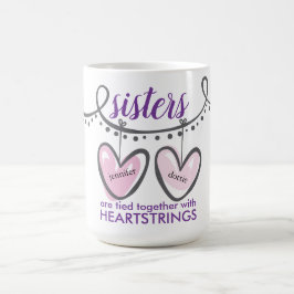 Persoonlijke Valentijn Zusters Hart Hartstrings Koffiemok