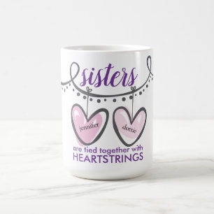 Persoonlijke Valentijn Zusters Hart Hartstrings Koffiemok