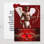 Persoonlijke Valentijn Zwarte Cupido Twink  Feestdagenkaart (Voorkant / Achterkant)