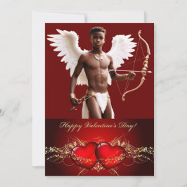 Persoonlijke Valentijn Zwarte Cupido Twink Feestdagenkaart
