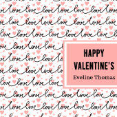 Persoonlijke Valentijncadeautas Roze Zwarte Harten Groot Cadeauzakje