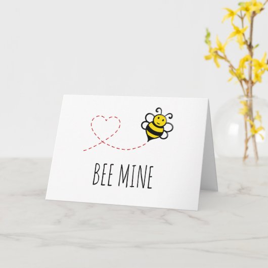 Persoonlijke Valentijnkaart - Bij Mij Cartoon Kaart (Gele Bloem)