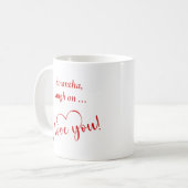 Persoonlijke Valentijns cadeau mok met grappige ca (Voorkant links)