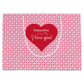 Persoonlijke Valentijns cadeautaszak met 'Ik hou v Groot Cadeauzakje (Voorkant)