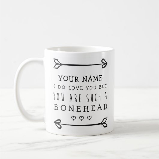 Persoonlijke Valentijns Funny Mug - Bonehead Koffiemok (Links)