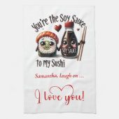Persoonlijke Valentijns Keukendoek Cute Food Theedoek (Verticaal)