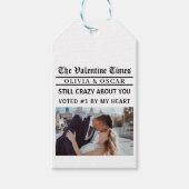 Persoonlijke Valentijns Krant Cadeaulabel (Voorkant)