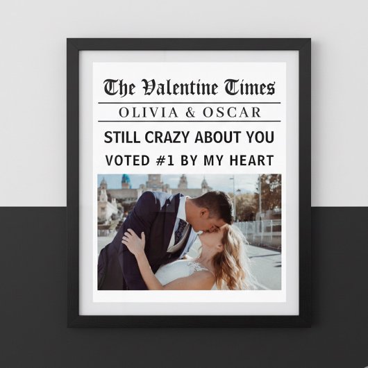 Persoonlijke Valentijns Krant Foto Poster