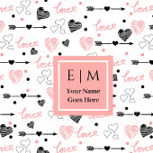 Persoonlijke Valentijnsbadhanddoek Roze Zwart Hart Bad Handdoek