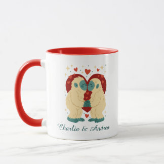 Persoonlijke Valentijnsbeker met kuspende yeti voo Mok