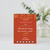 persoonlijke Valentijnsdag dank je kaart (Staand voorkant)