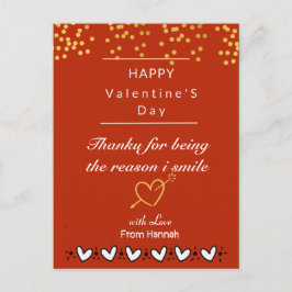 persoonlijke Valentijnsdag dankkaart Feestdagenkaart