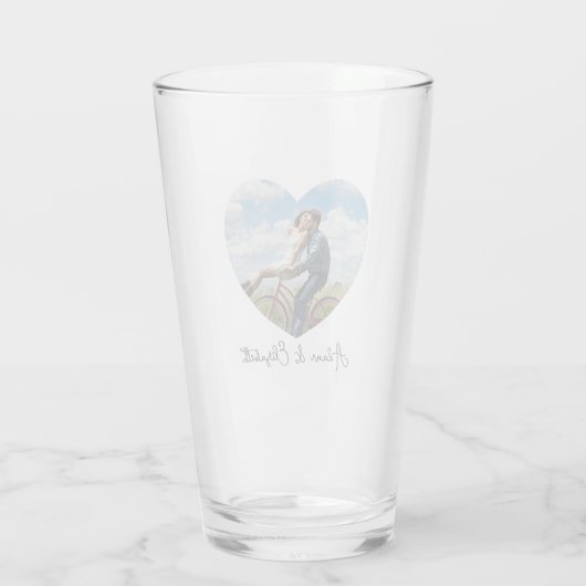 Persoonlijke Valentijnsdag Fotokoppeling Gift Beer Glas (Achterkant)