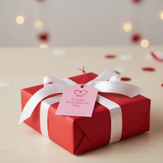 Persoonlijke Valentijnsdag Gift Tag met Hart D Cadeaulabel
